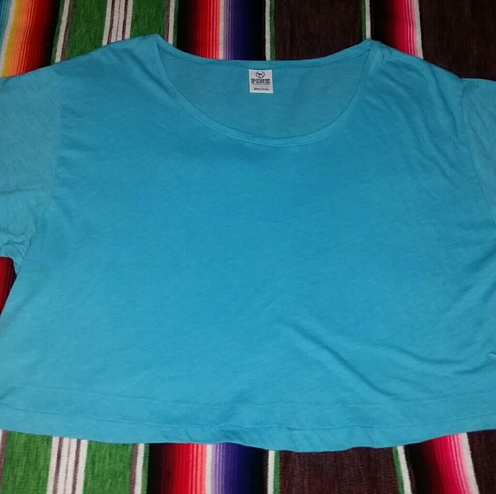 Women's XS Victoria's Secret Pink Blue Crop Top